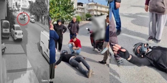 Acı İçinde Sakinleştiren Motosikletli Genç