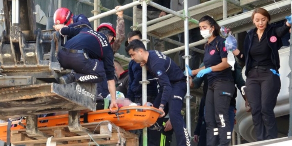 Inşaatta Düşen İşçi Ağır Yaralandı!